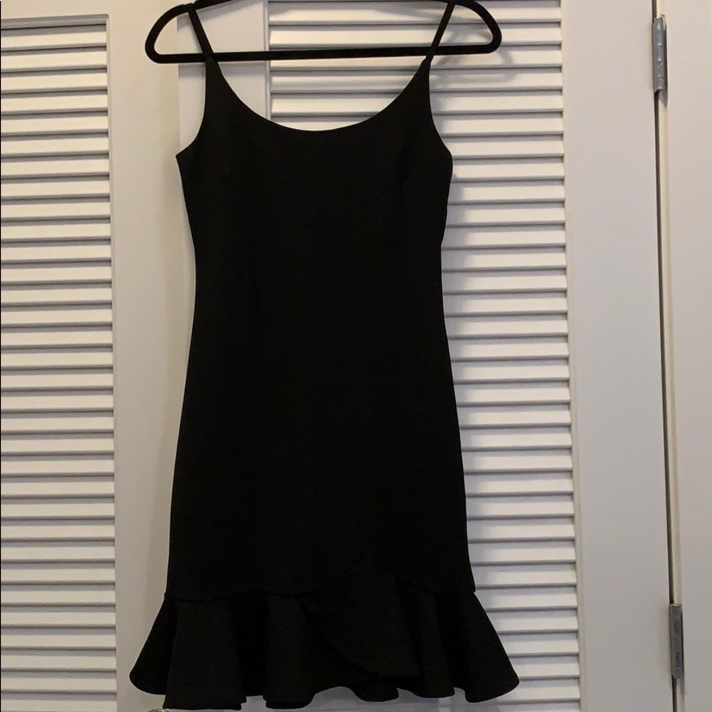 Black spaghetti straps mini dress
